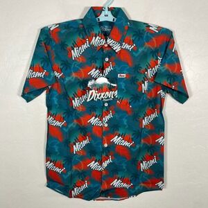 Dixxon Shirt Mens Small Blue Miami The Vice Button Up Party‎ Blend Beach New